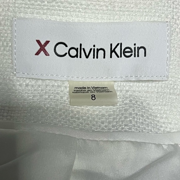 Calvin Klein Women's X-Fit Cropped Open Front Blazer Jacket Size 8 White NWOT - Picture 7 of 8
